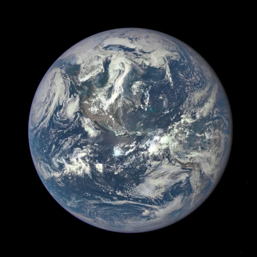 Real photo of the whole sunlit Earth from NASA's EPIC camera, 6 July 2015
