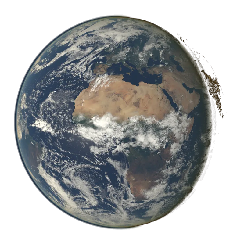 Our 3D Earth, Africa and Europe in daylight
